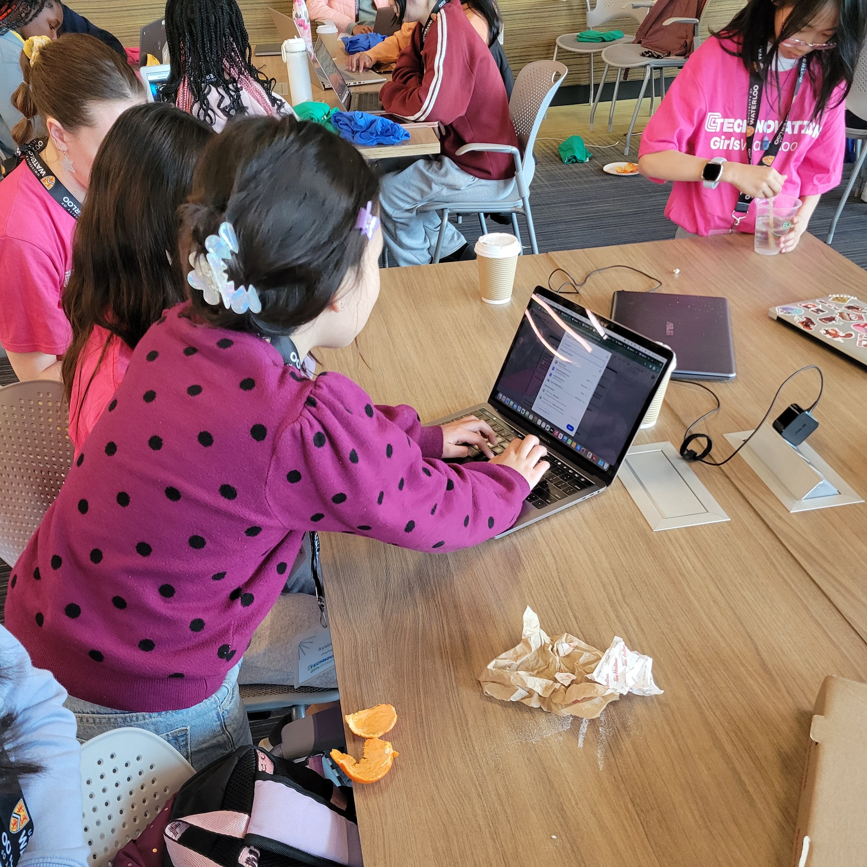 Team TheSassySisters gathering user feedback at Technovation Working Session 4