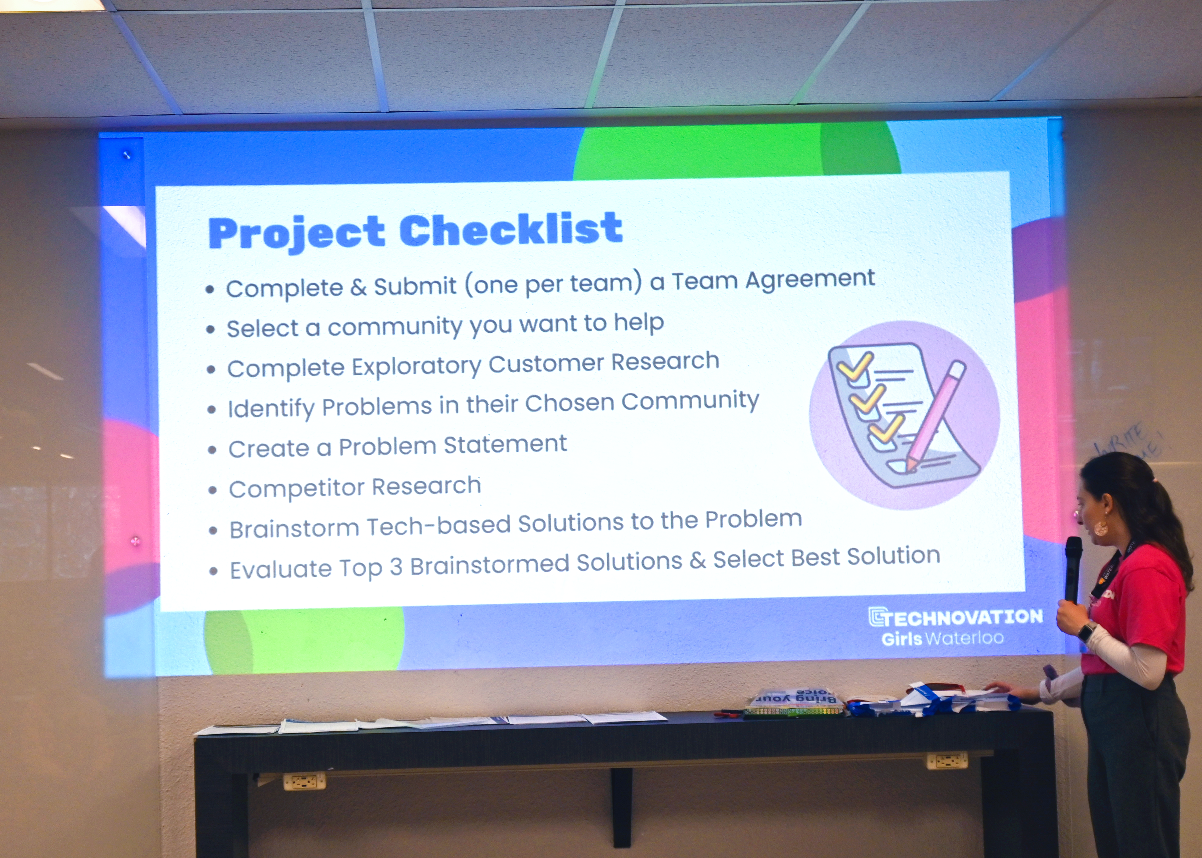 image of a slideshow with participant's project checklist