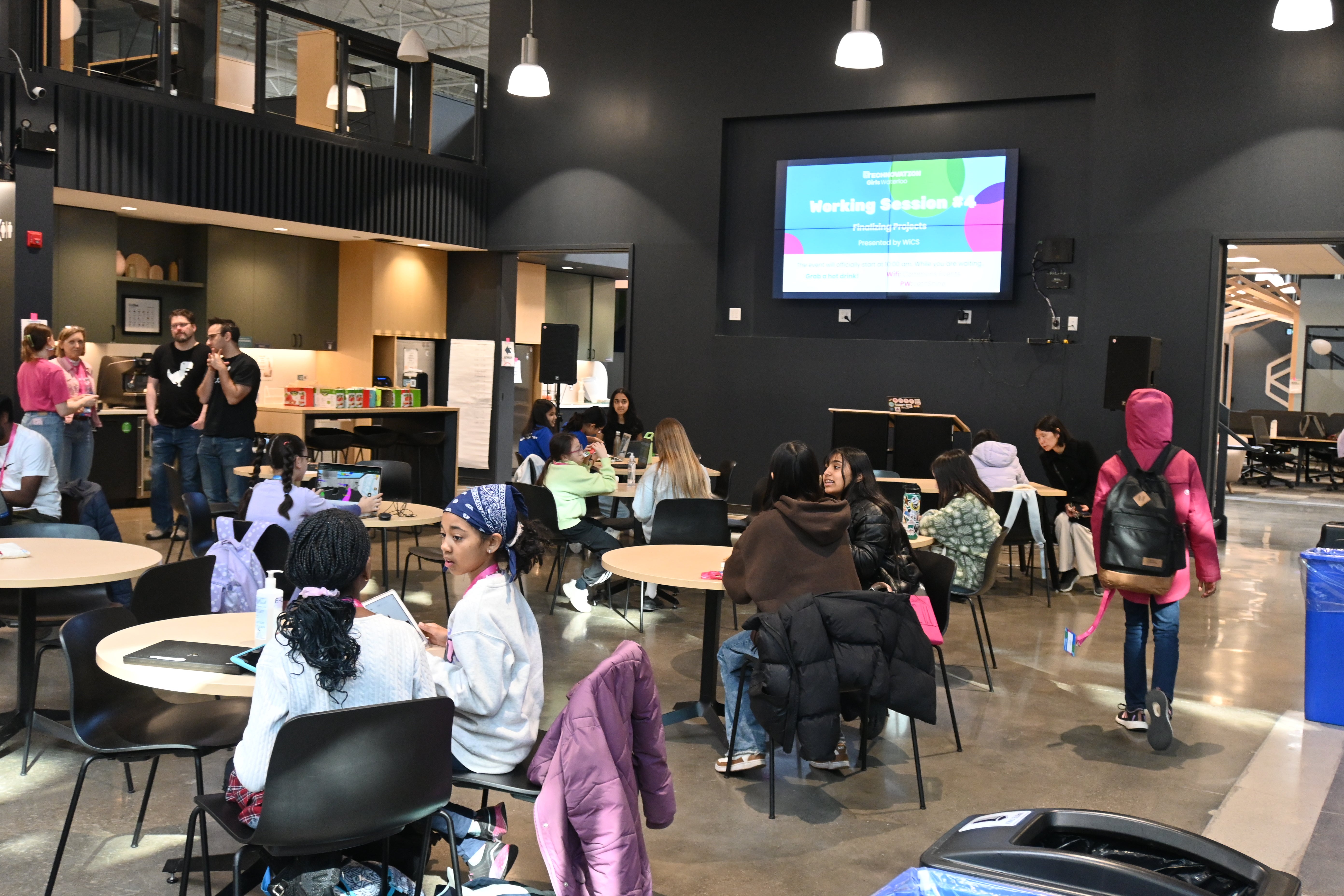 Participants working on their projects