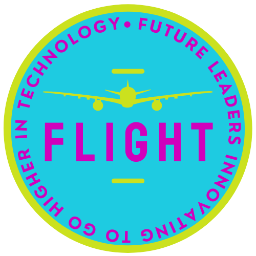 round blue logo with flight in the middle and a plan flying toward you