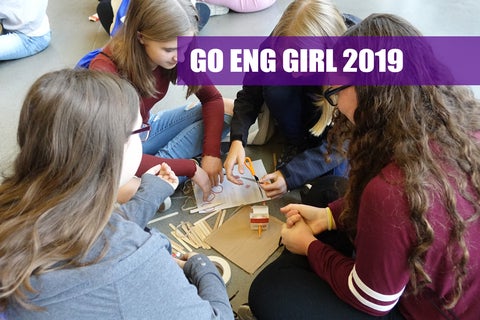 Group of girls working on a design challenge