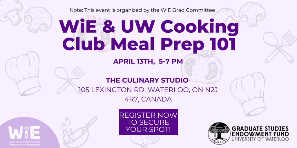 Event poster for WiE Meal Prep Event