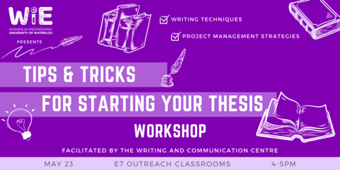 Tips and Tricks for Starting your Thesis on May 23rd from 4-5pm.