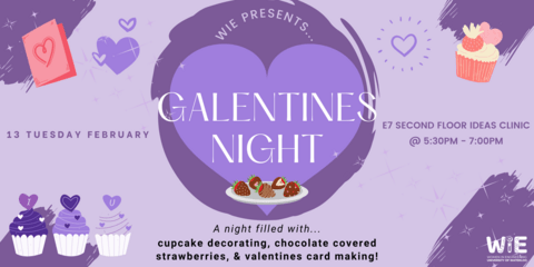 Event Poster for Galentine's Night, cupcakes and valentine's day card