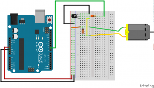 Arduino with a motor diagram