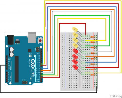 Arduino Multiple LED Diagram