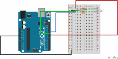 Arduino RGB Breadboard diagram