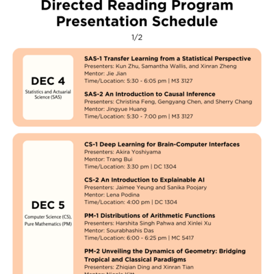 F23 DRP presentation schedule (1/2)