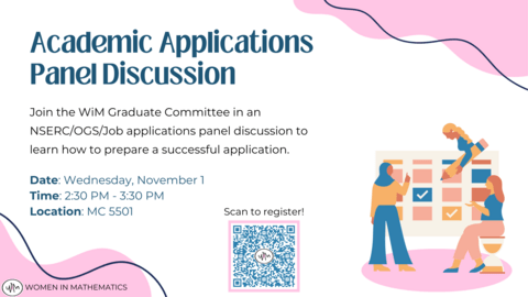 Poster advertising Academic Applications Panel Discussion