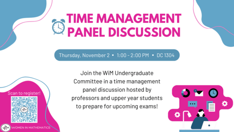 Poster advertising Time Management Panel Discussion