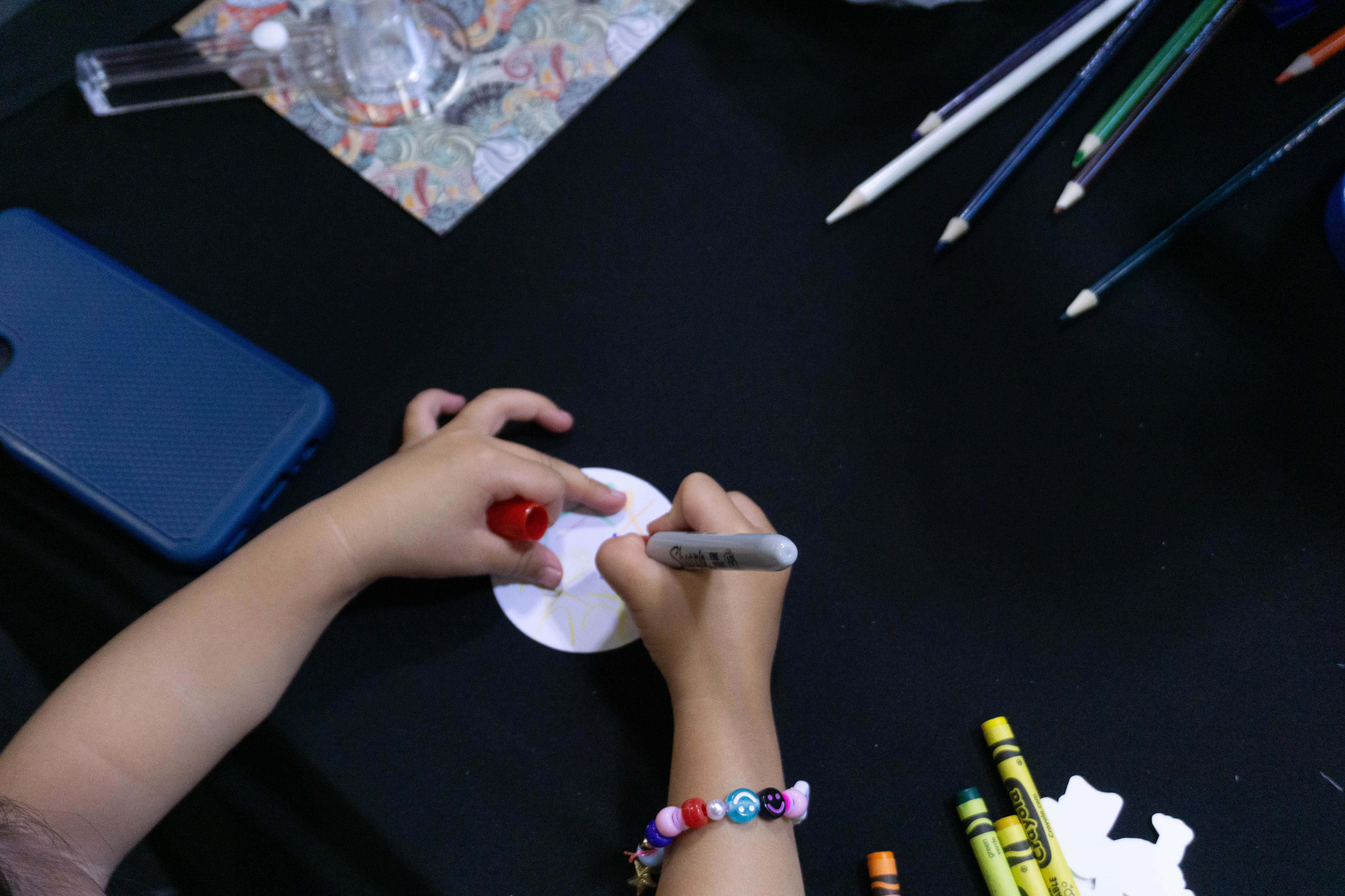 participants making buttons