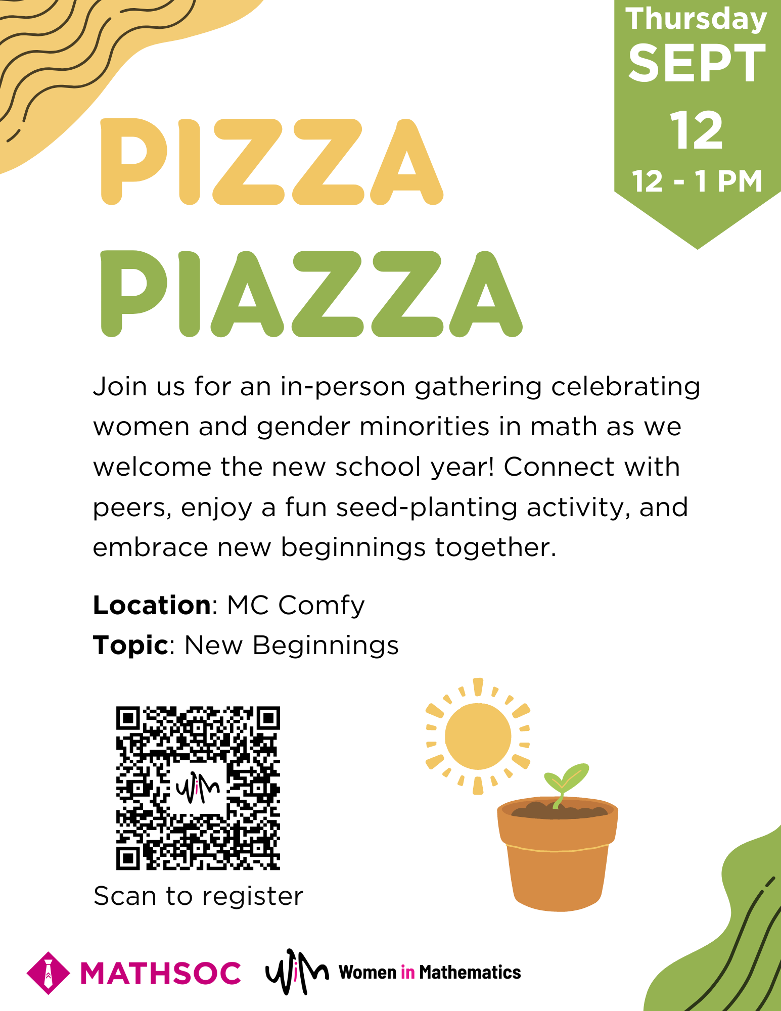 September Undergraduate Pizza Piazza poster