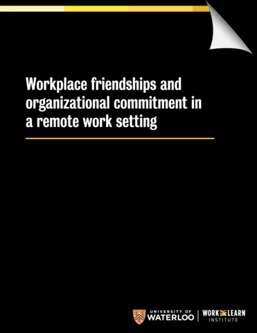 Workplace friendships and organizational commitment in a remote work setting PDF cover