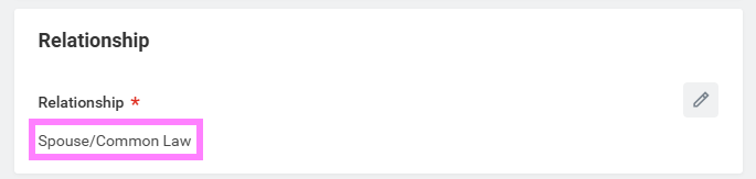 relationship - spouse/common law