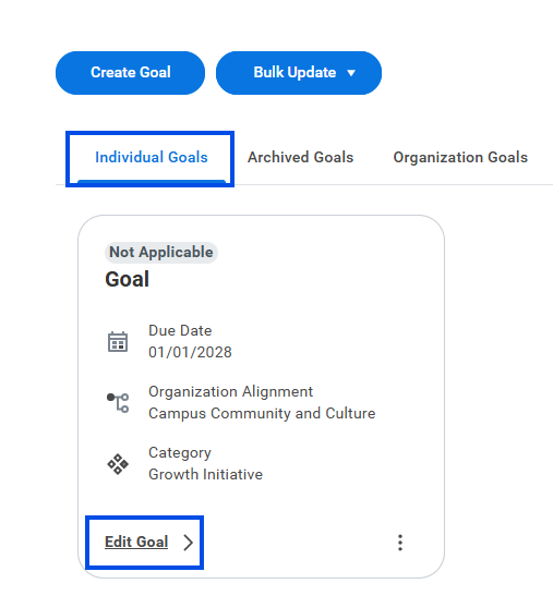 Edit goal in Workday