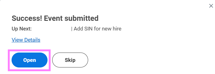 add SIN for new hire