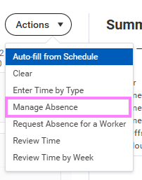 Manage Absence 