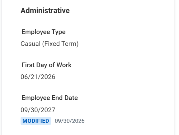 Modified Job Change