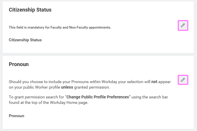 change personal info