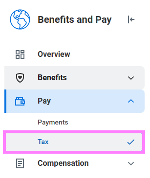 tax button under pay