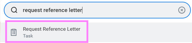 search for reference request letter in search