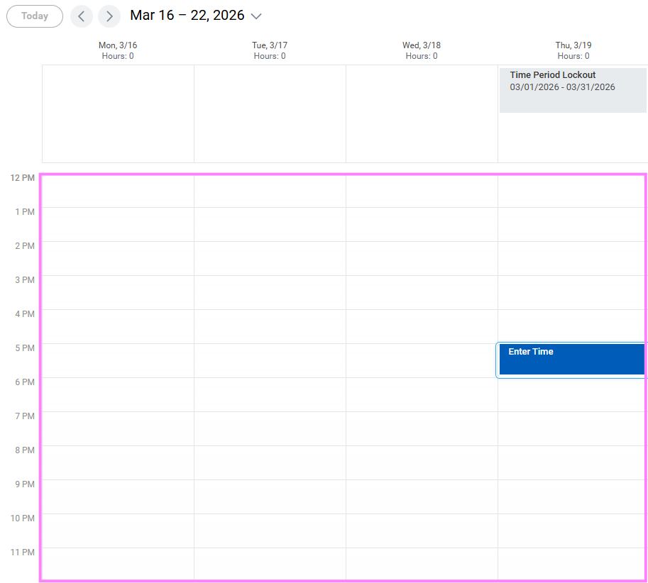 Time Entry Schedule to Enter Time