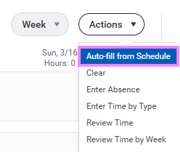 auto-fill from schedule button
