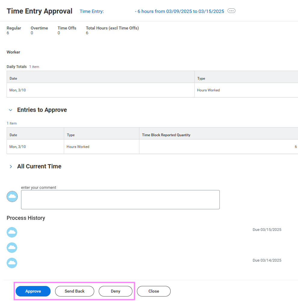 approval for time entry