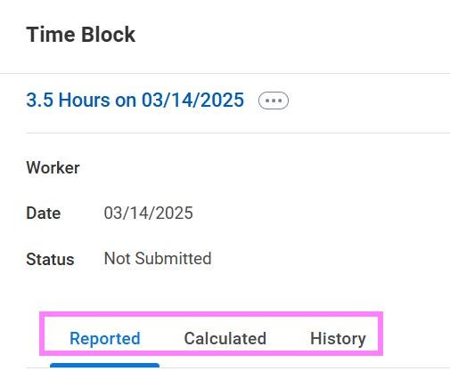 time block info