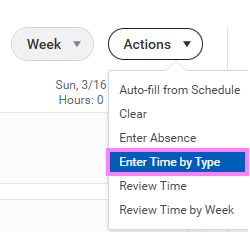 enter time by type button