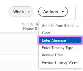 enter absence for worker
