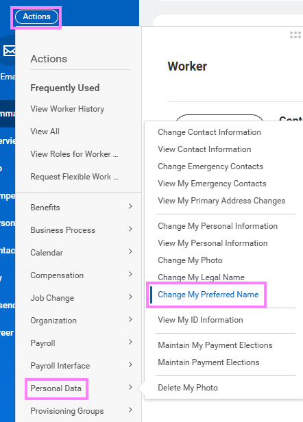 change my preferred name