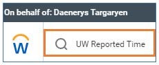 Screenshot of UW reported time search