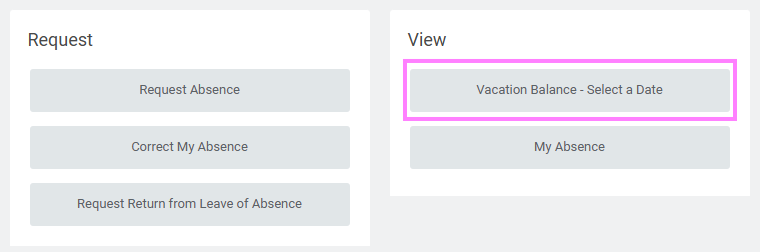 vacation balance tab