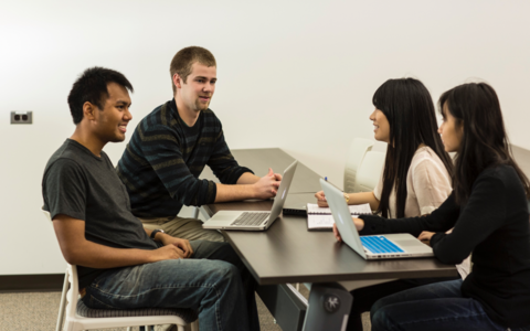 Students studying together