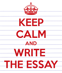 Image with text "Keep calm and write the essay"