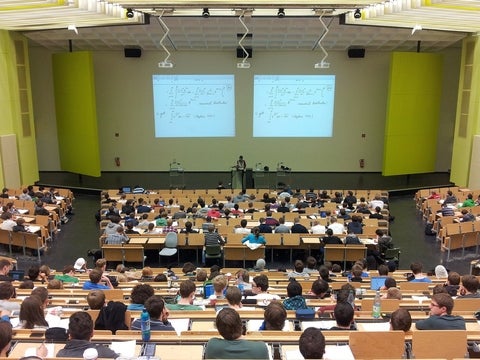 lecture room of university students sitting
