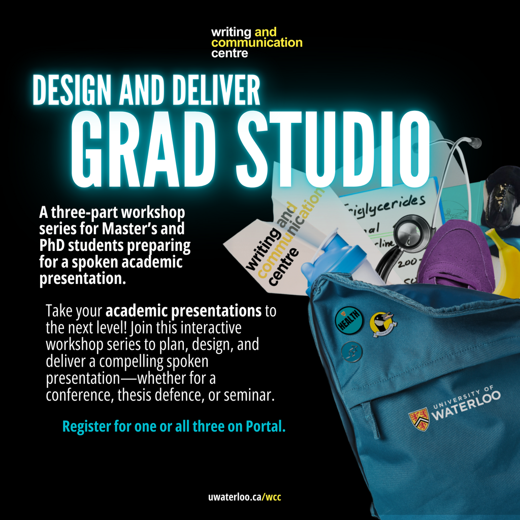 A three-part workshop series for Master's and PhD students preparing for spoken academic presentations