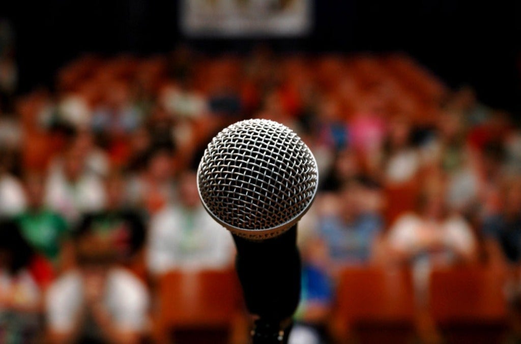 microphone in front of audience