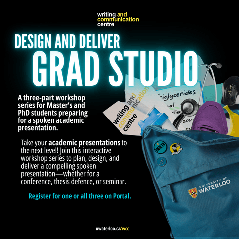 A three-part workshop series for Master's and PhD students preparing for spoken academic presentations