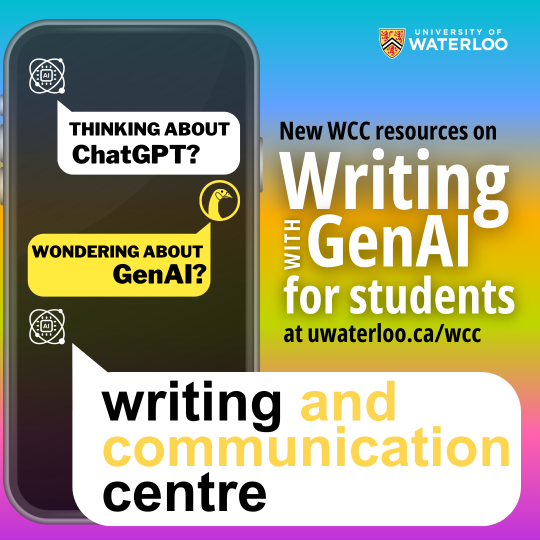 New WCC resources on Writing with Gen AI for students