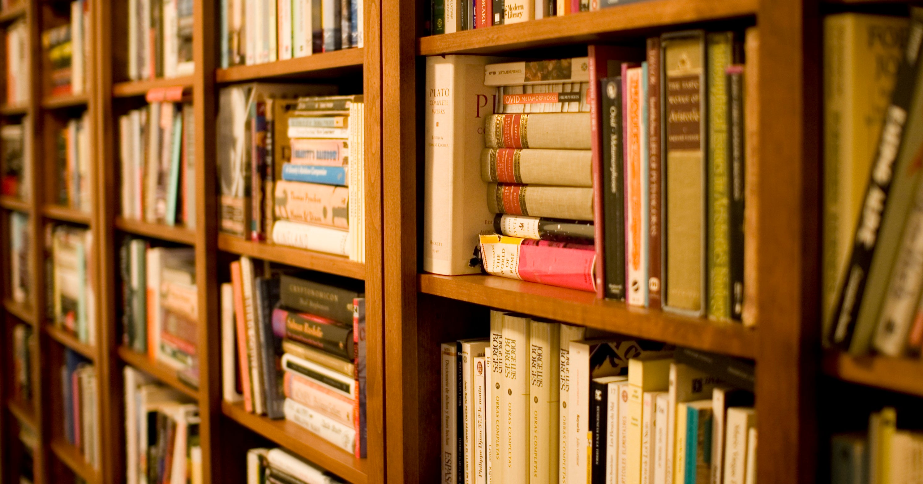 a large bookshelf