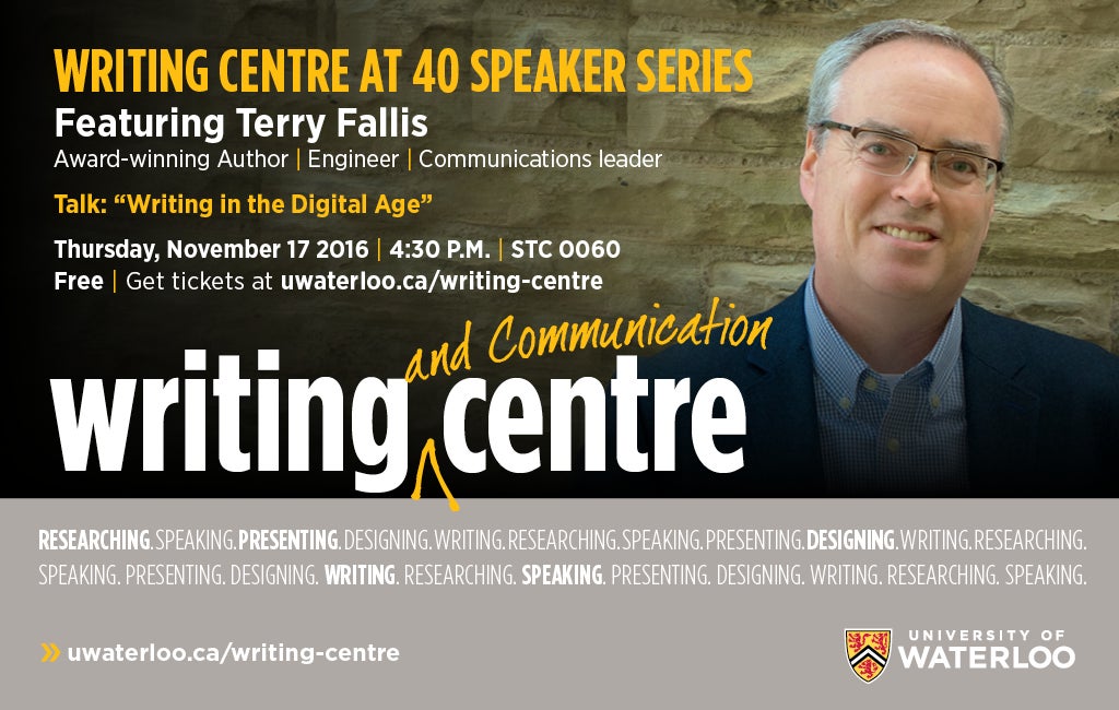Thursday, November 17, 2016 Terry Fallis Speakers Series