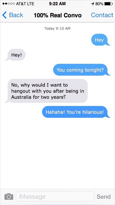 Fake text conversation between two people outlining how useful the irony mark would be to demonstrate a sarcastic remark so that people can avoid miscommunication
