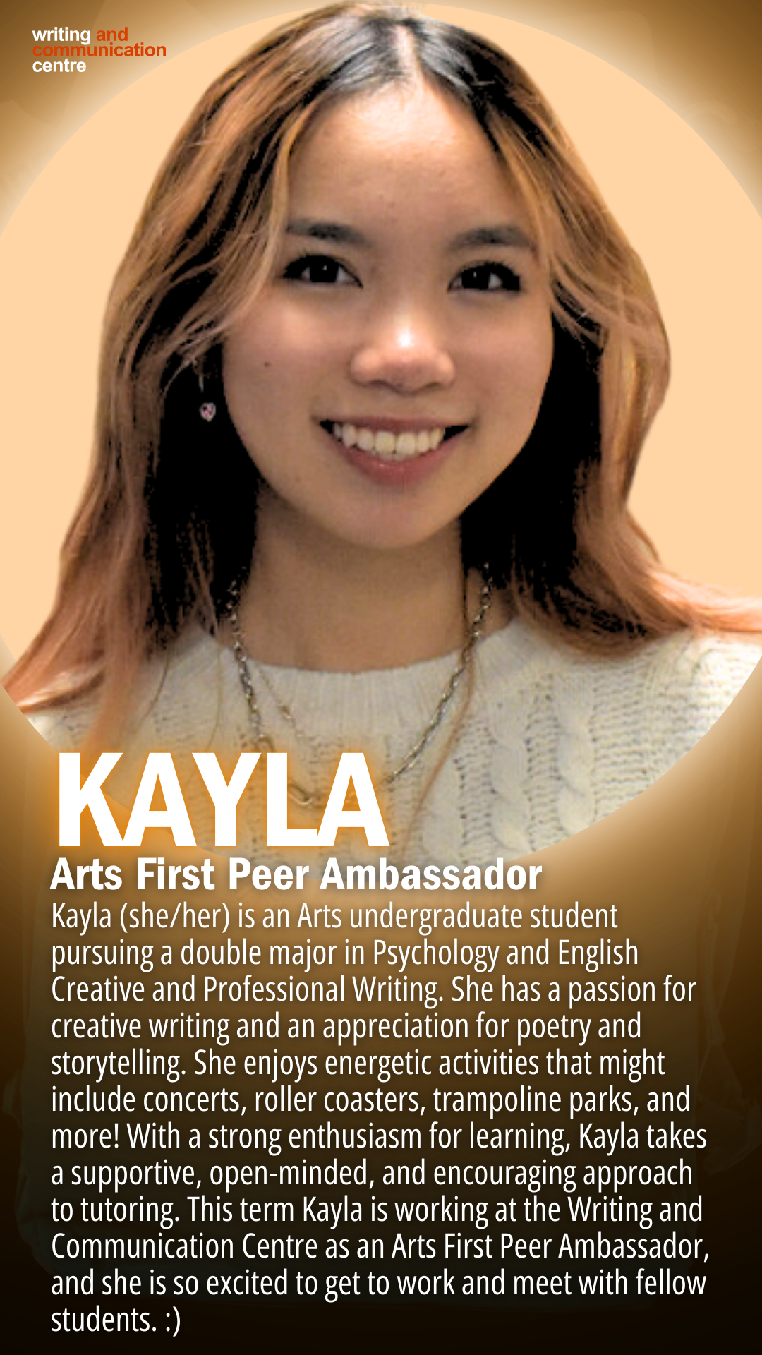 Kayla, Arts First Peer Ambassador