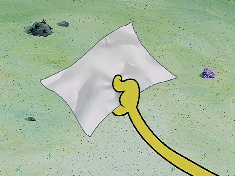 SpongeBob has his piece of paper ready for a brain dump