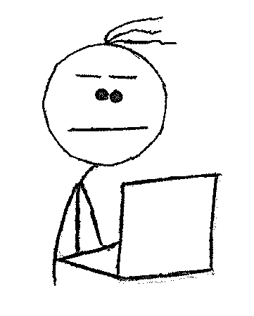 Person sitting at a computer.