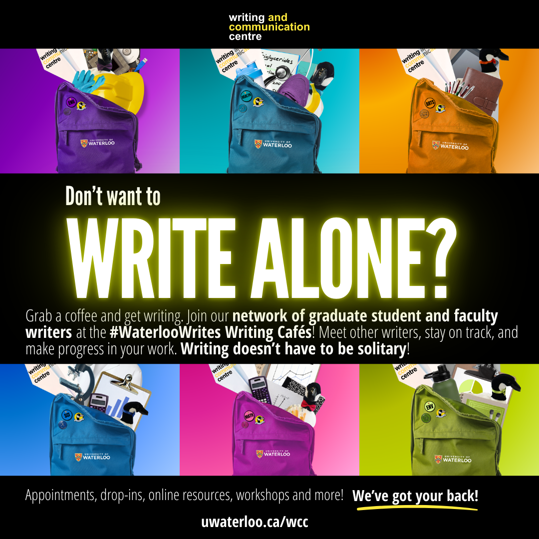 Dont' want to write alone? Join the WCC's writing cafés!