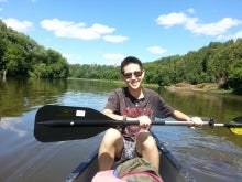  a boy canoeing